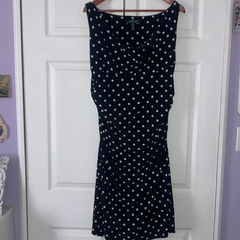 Ralph Lauren size 16 Black & White Polka Dot Dress